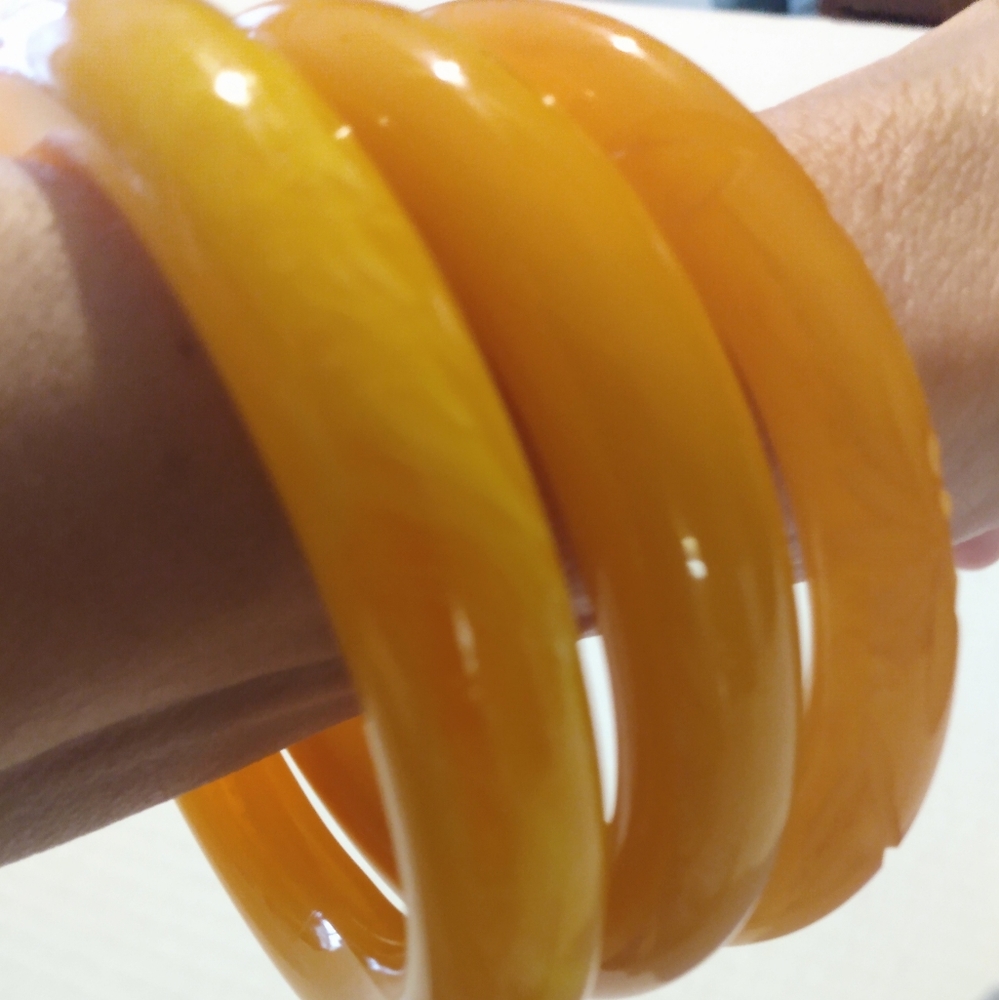 Vintage bakelite bangle bracelet bracelets trio 3